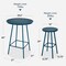 Best Choice Products 3-Piece Steel Patio Bar Height Round Bistro Set w/ Backless Stools, Slatted Design